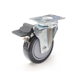 DS20系列 TPU轮 双刹车脚轮 轻型脚轮(载重量：120-140kg)