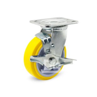 DS40系列 塑料芯聚氨酯轮 刹车脚轮(载重量：250-400kg)