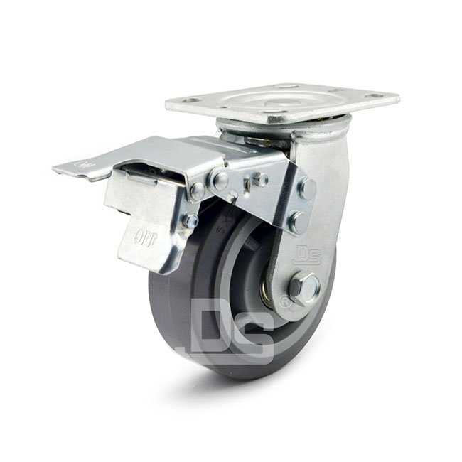 DS40系列 TPE静音轮 双刹脚轮 重型脚轮(载重量：160-300kg)