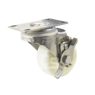 DS20系列 尼龙不锈钢脚轮 刹车脚轮（载重: 120-165kg）